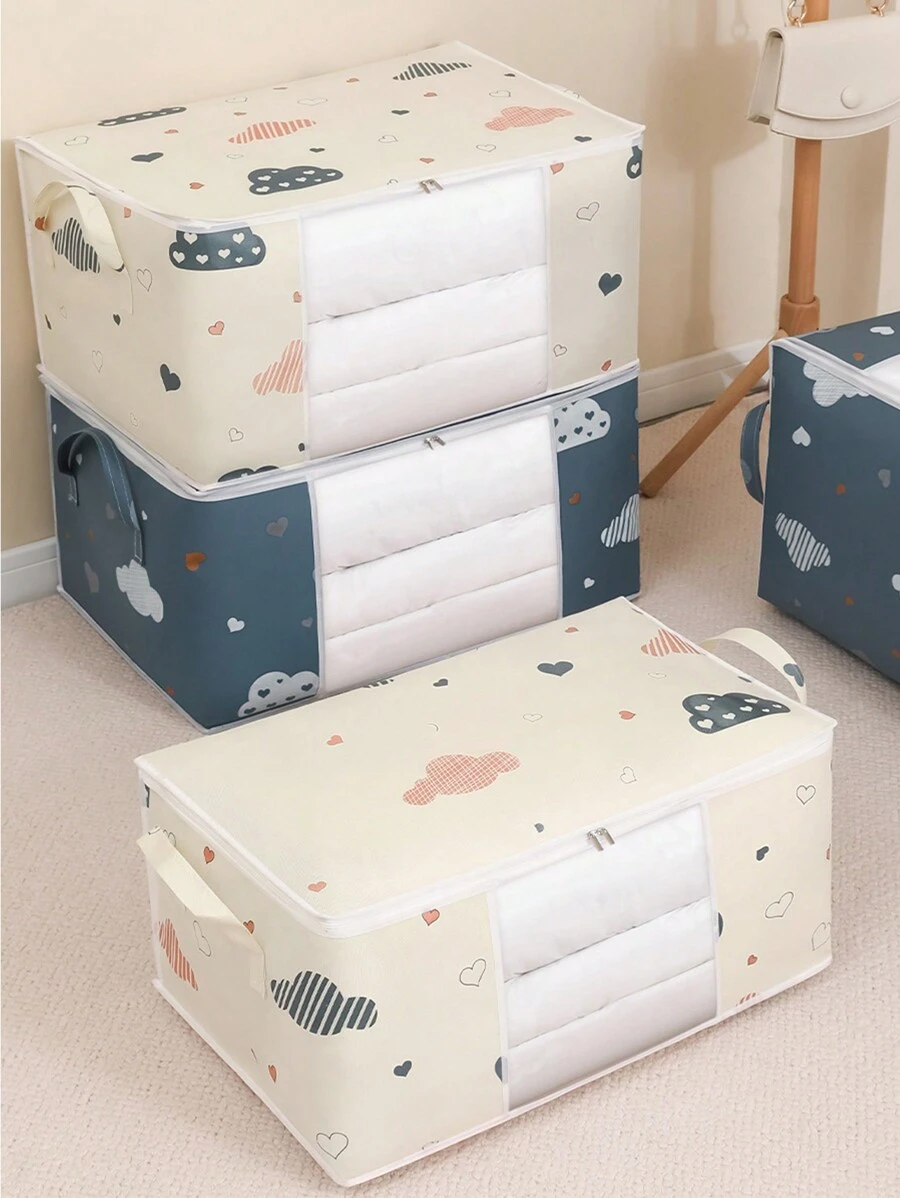 Quilt Opbergtas Cartoon Bedrukte Kleding Grote Capaciteit Quilt Tas Stofdicht Vochtbestendig Verhuis Verpakkingstas Groot