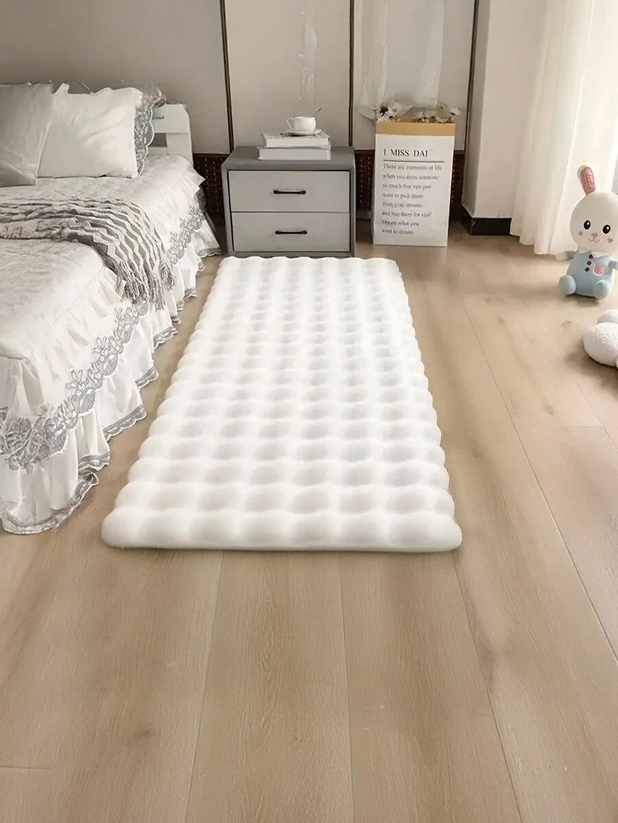 1pc Plush Rectangular Solid Color Rug, Soft High-Quality Fluffy And Easy-Clean Indoor Decorative Carpet, Suitable For Bedroom, Living Room, Sofa, Vanity, Tatami Room, Etc. Gifts Birthday Graduation