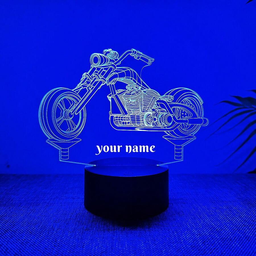1pc Personalized 3D Motorcycle Shape LED Night Light, Creative Gift For Birthday, Christmas, Holiday