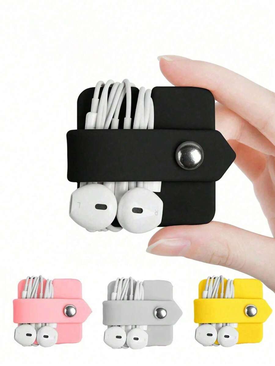 Silicone Earphone Cable Winder, Suitable For Wired Earphones, Data Cables, And Cable Organizercharger Case Office Must Haves Digital Bag Cable Camerabag Electronic Data Cable Organizer Storage Power Bank Cover Forwallet Travel Camera Bag Women Men's Christmas Gifts Essential Teacher Supplies Waterproof Lightweight Large Capacity Portable Accessories