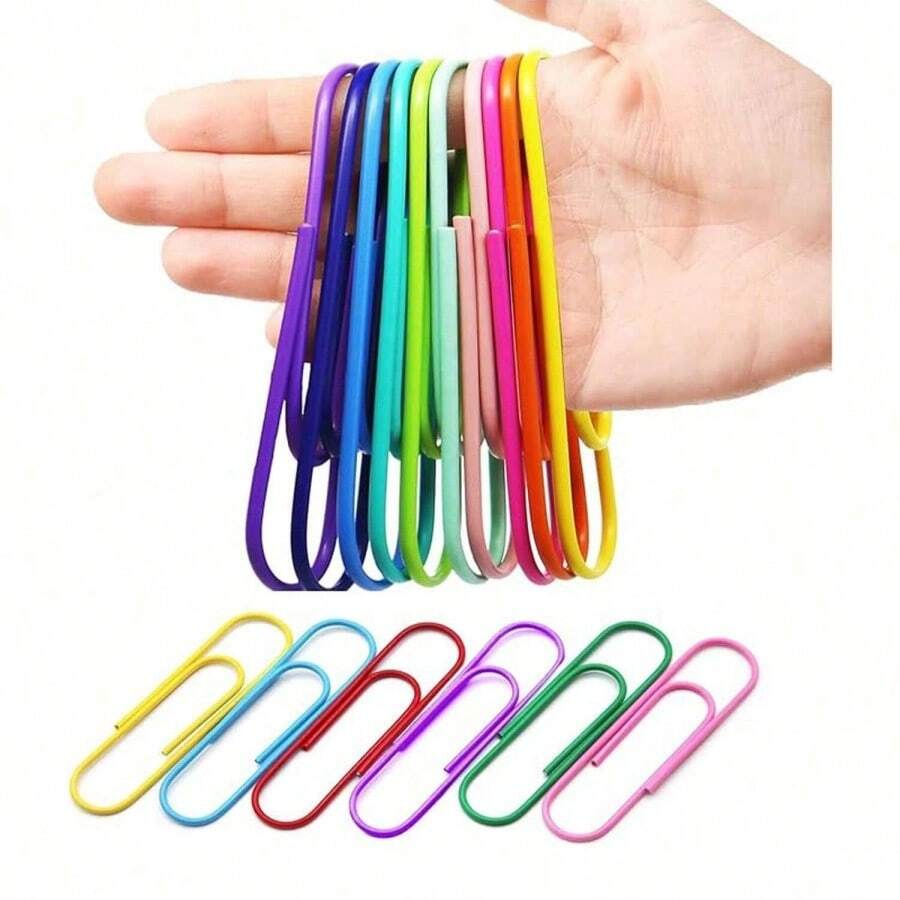 20 stuks/doos metalen paperclips, duurzame roestbestendige gecoate paperclips, herbruikbare effen gekleurde paperclips, gekleurde paperclips voor kantoor, school, documentorganisatie, terug naar school, schoolbenodigdheden