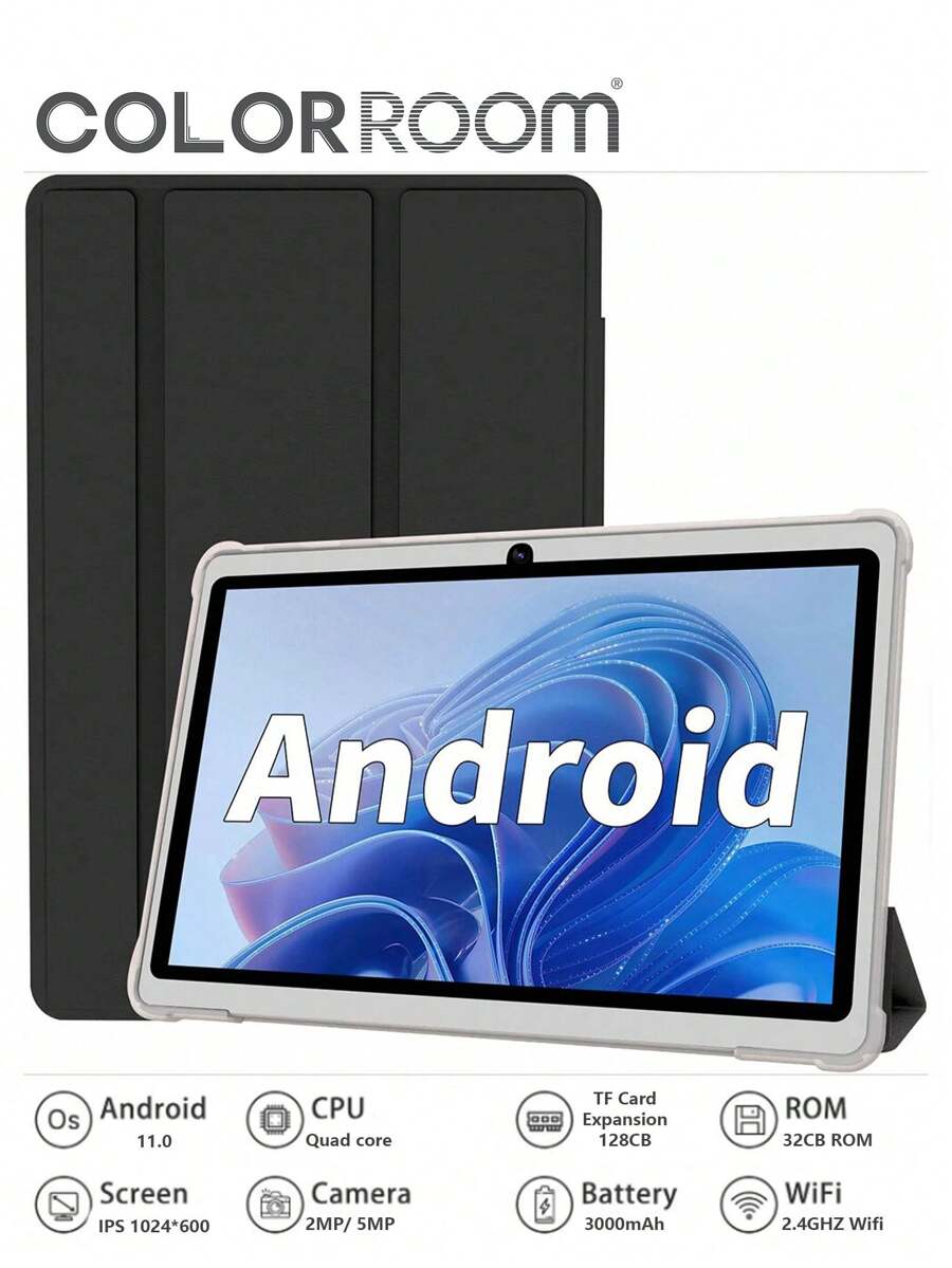 COLORROOM Tablet, 7 Inch Android 11 Tablet For Kids, 6GB RAM 32 ROM Toddler Tablet , 128GB Expand,Kids Tablet,Quad-Core Processor, WiFi, Parental Control, 2MP+5MP Dual Camera,FHD(1024*600) IPS Touch Screen,GPS,GMS Certified Tablet