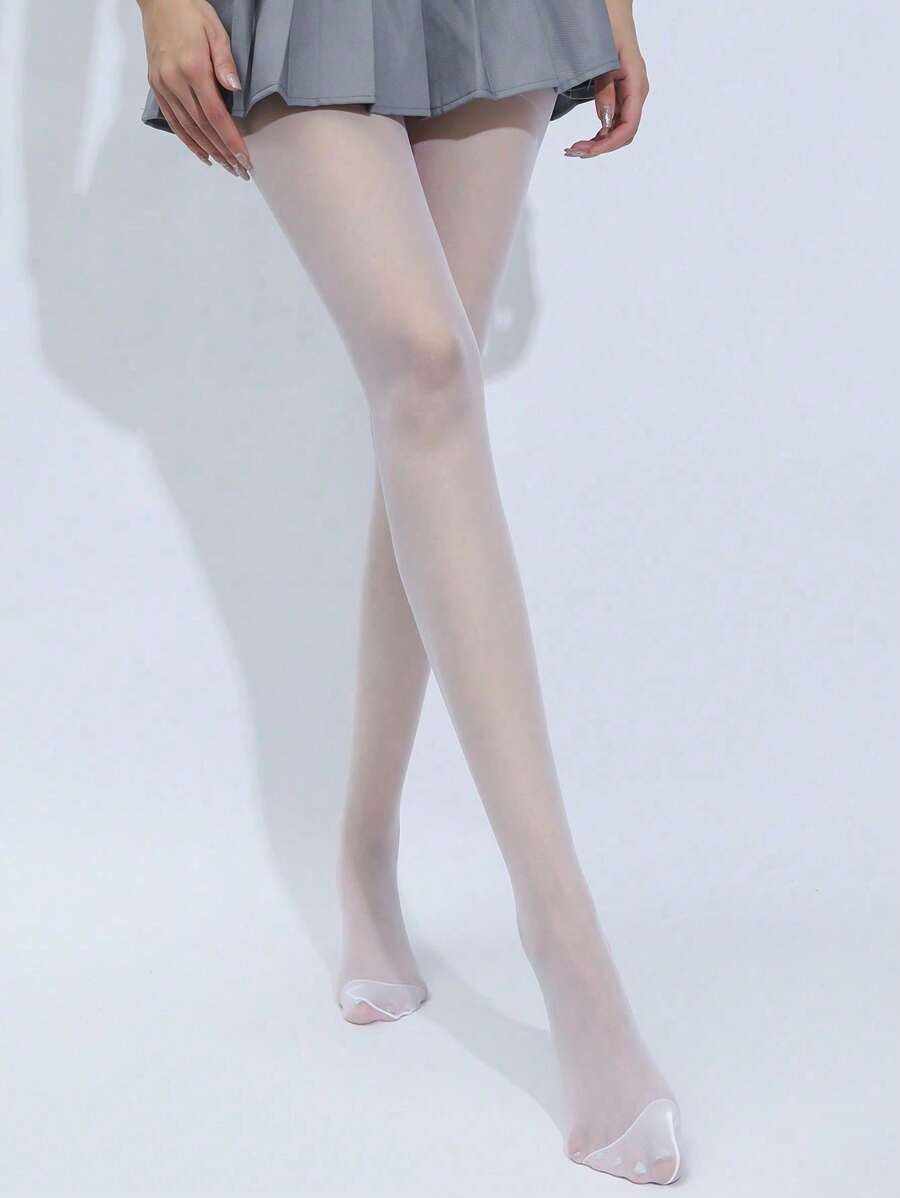1 Pair Ultra-Thin Colored Stockings, Sexy Opaque Tights, Anti-Snag, Skinny, Transparent Candy Color Pantyhose