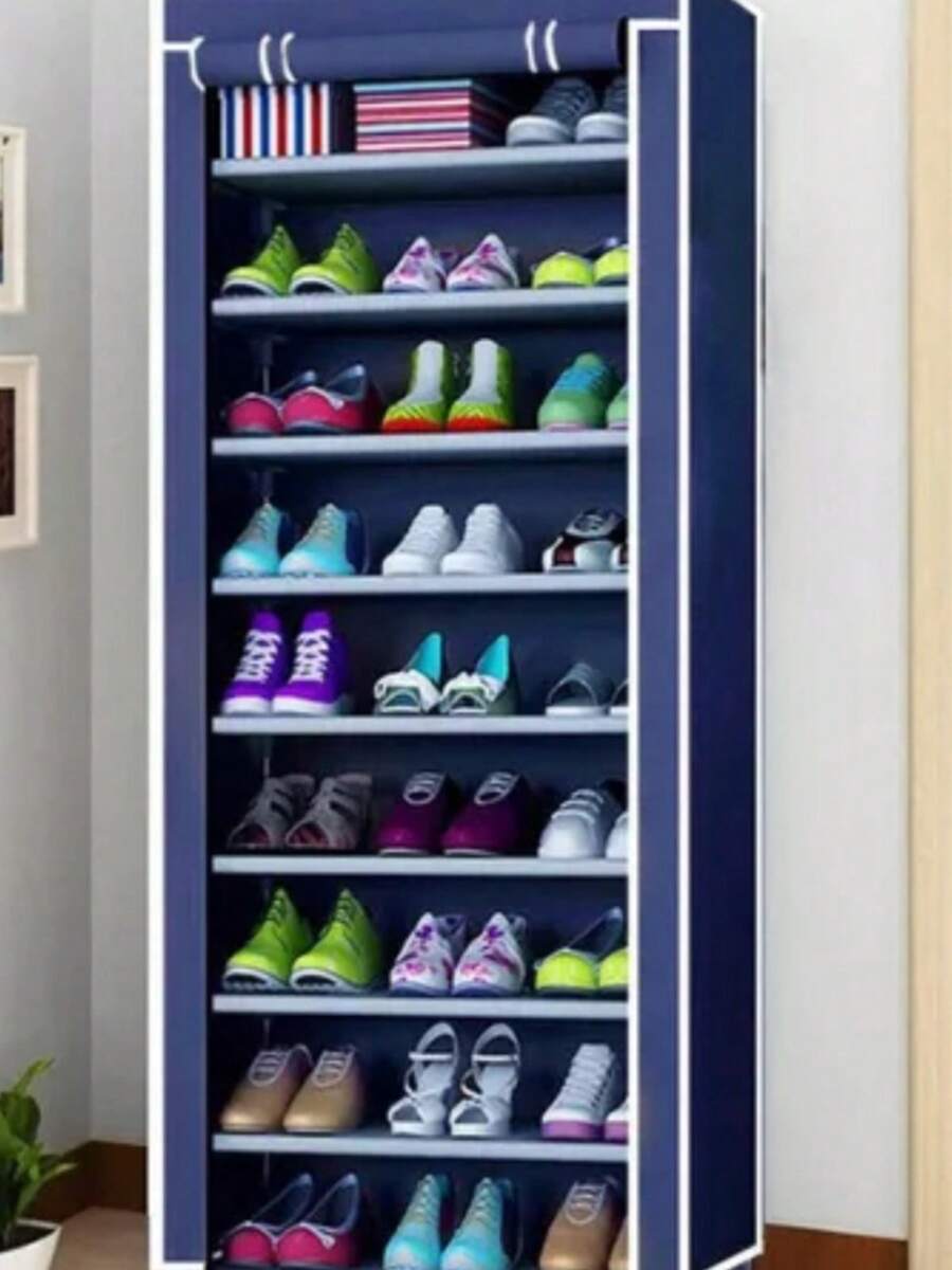 Sapateira com Capa PVC 9andar para 27pares de sapatos organizador desmontável Pratico Espaçoso