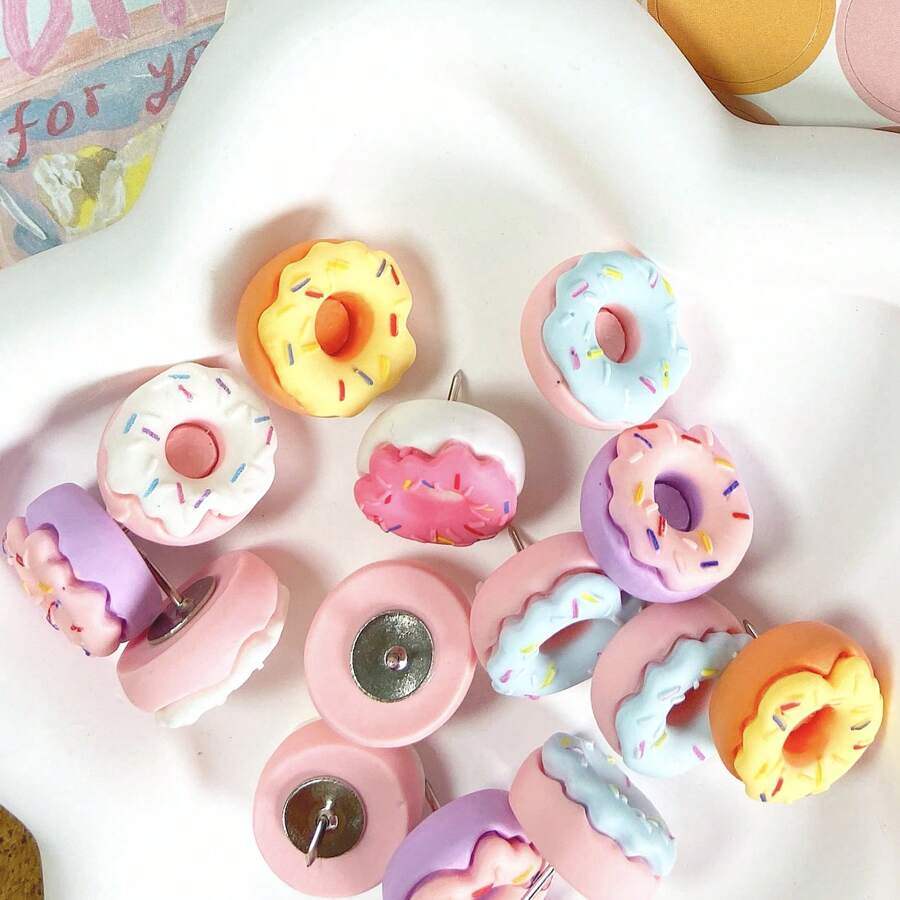 15pcs Decorative Push Pins, Thumb Tacks For Photo Wall, Feature Wall, Whiteboard, Cork Board, Map, Bulletin Board, Office Or Home Back To School