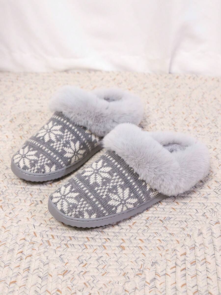 pinpochyaw Zapatillas de mujer con forro térmico de deslizar, zapatillas de casa cálidas y cómodas para el invierno