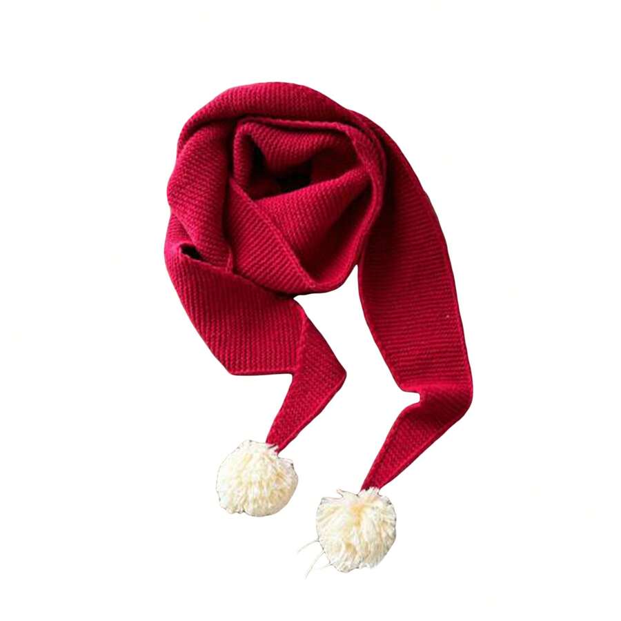 Kids Winter Warm Knit Scarves Bubbles Decorated Scarf Neck Warmer For Snowboarding, Outdoor Activity