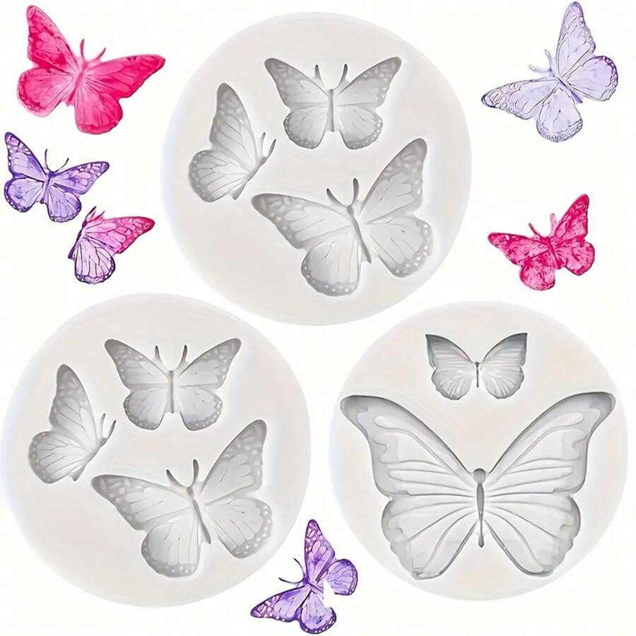 Molde de silicona con diseño de mariposa S para herramientas de decoración, fabricación de llaveros de resina epoxi, manualidades