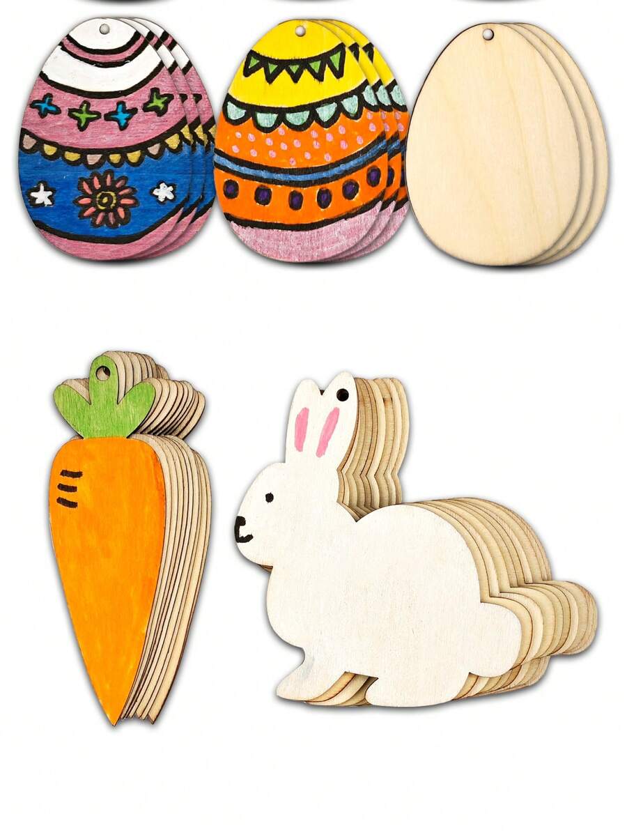 10PCS Blank Animal Shaped Wood Cutouts - Playwood Laser-Cut DIY Craft Kits For Art, Painting & Party Decor - Family-Friendly Wooden Shapes For Kids & Creative Projects