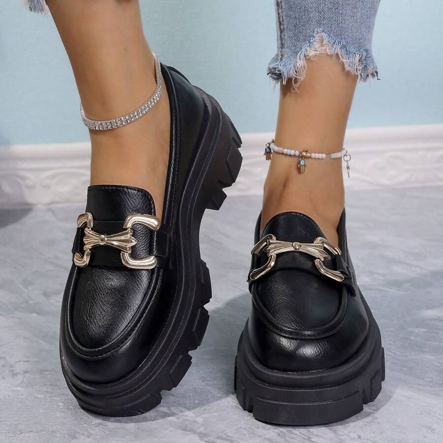 2025 Wiosna Damskie Skórzane Buty W Stylu Angielskim, Uniwersalne Mokasyny Studenckie W Stylu Vintage, Proszę Zamówić 1 Rozmiar Większy
