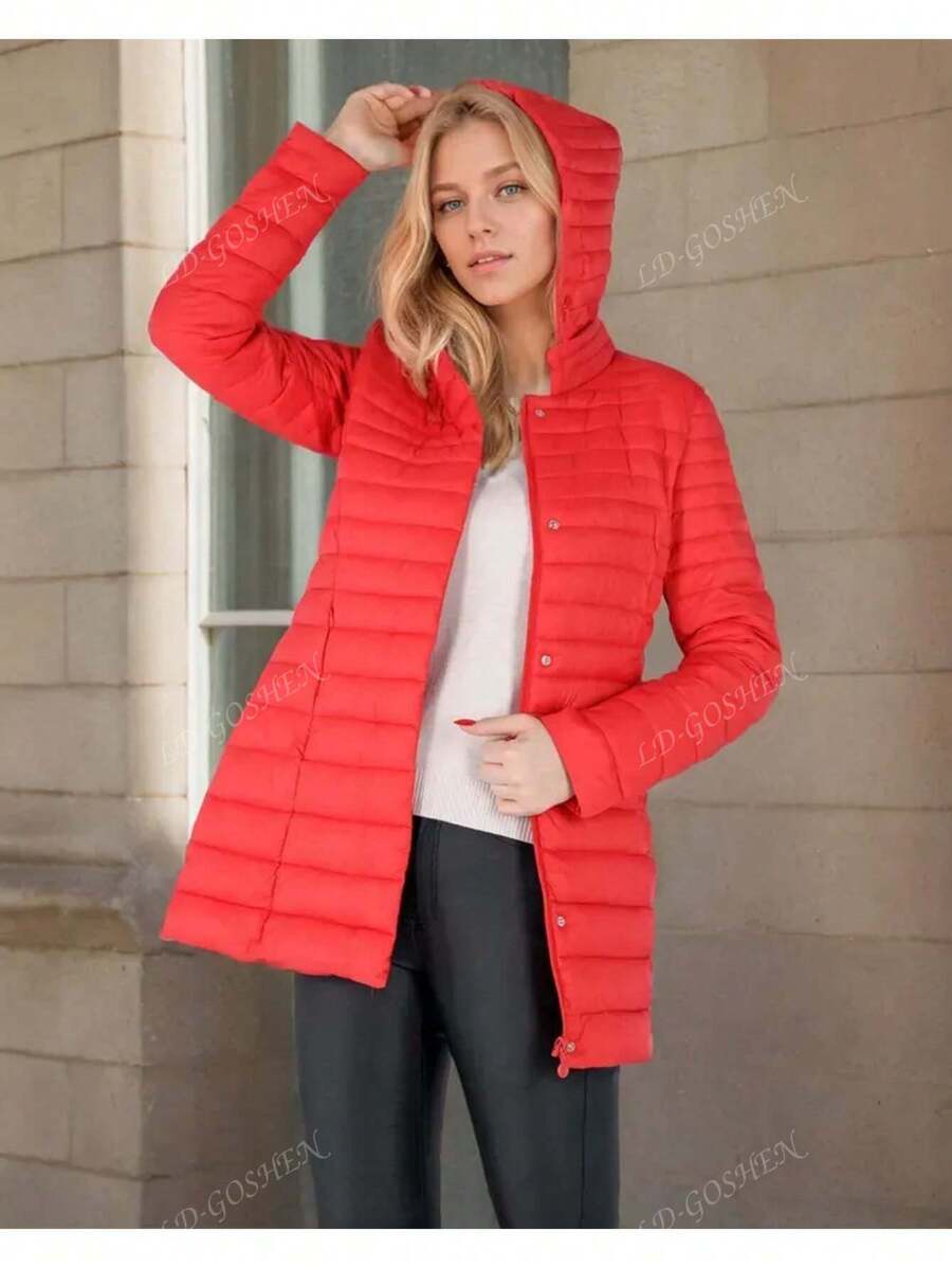 Piumino da donna trapuntato con imbottitura leggera, cappotto a bolle ripiegabile