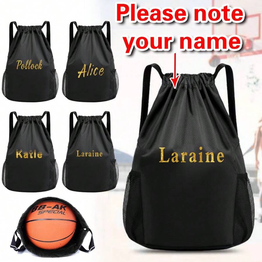 Exklusiver, individuell gefertigter Sportsbeutel mit Kordelzug, geeignet zum Transport von Basketball und Fußball, stylisch und großvolumig für Sport, leichtwandrige und wasserdichte tragbare Rucksack-Tasche für Haustiere zum Ausgehen