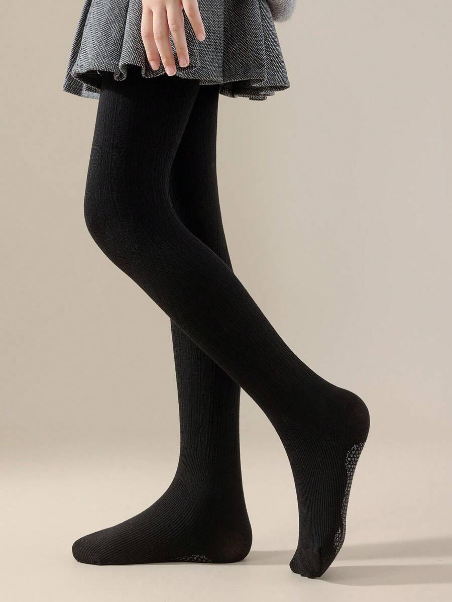 1 Pair Kids/Youth Opaque Tights, Thickened With Non-Slip Sole, Essential For Spring And Autumn, Fits Ages 2-16