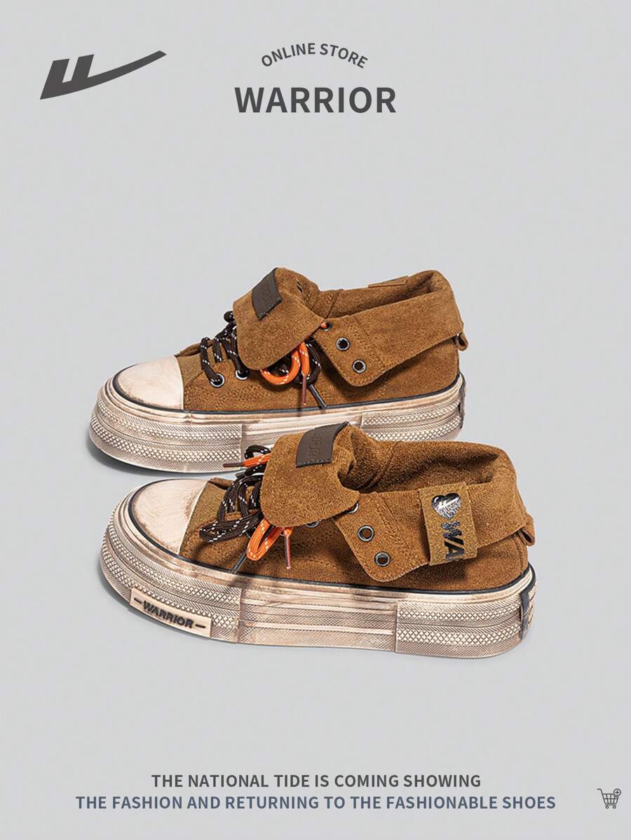 1 Pair Women's Casual Front Lace-Up Sneakers, Niche Versatile Retro Lightweight Comfortable Non-Slip Low-Top Casual Height Increase Shoes