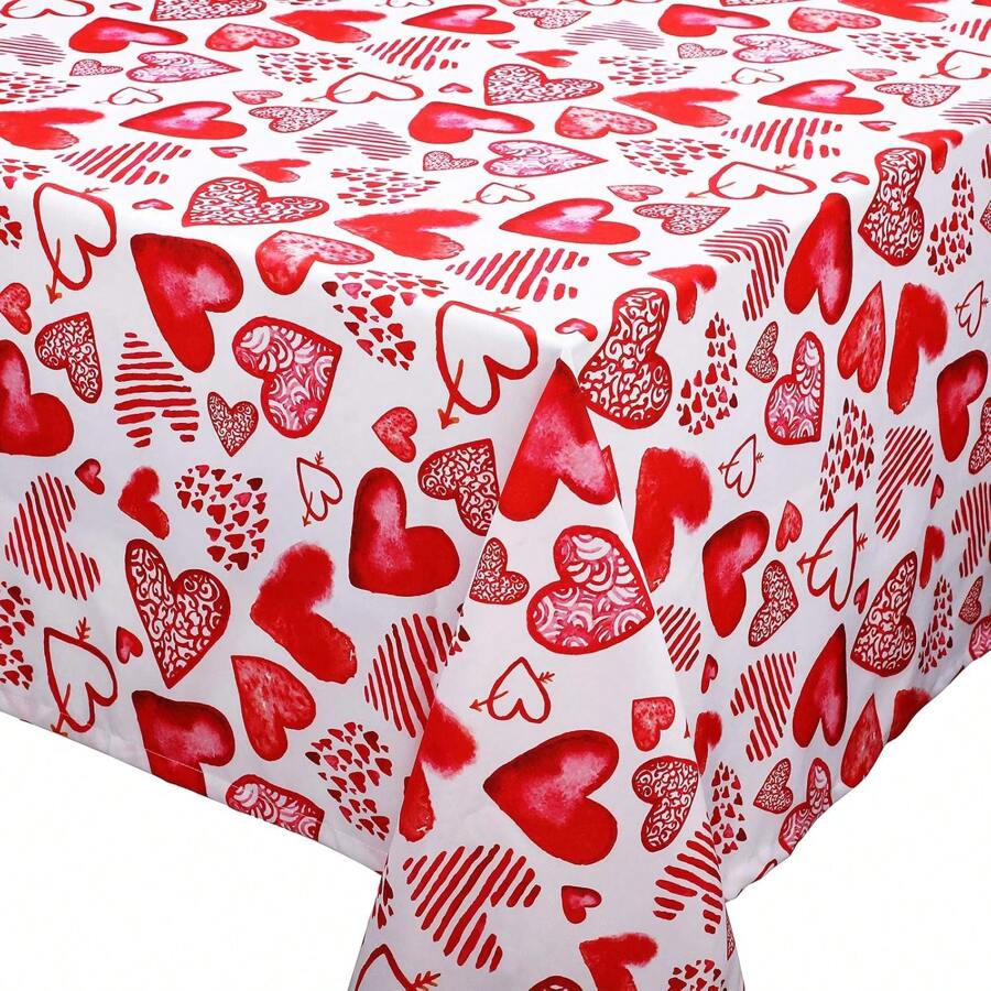 Mantel decorativo para Día de San Valentín, mantel rectangular, tela de primavera para cocina, comedor, boda, fiesta festiva