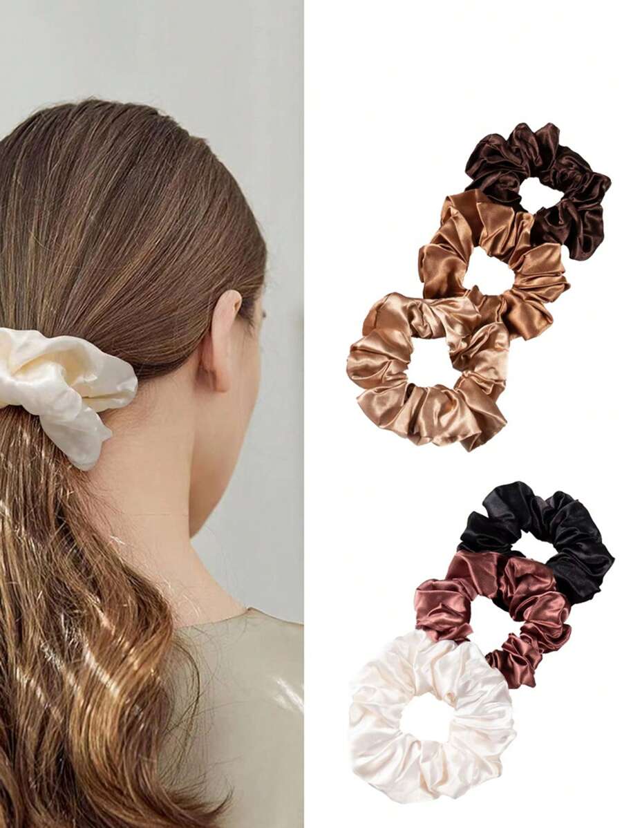 6 Stücke matte Einfarbige Haargummis, minimalistischer europäischer & amerikanischer vielseitiger Haargummi, Haraccessoire mit hoher Elastizität, geeignet für Valentinstag, Dates, Lässig Ausflüge