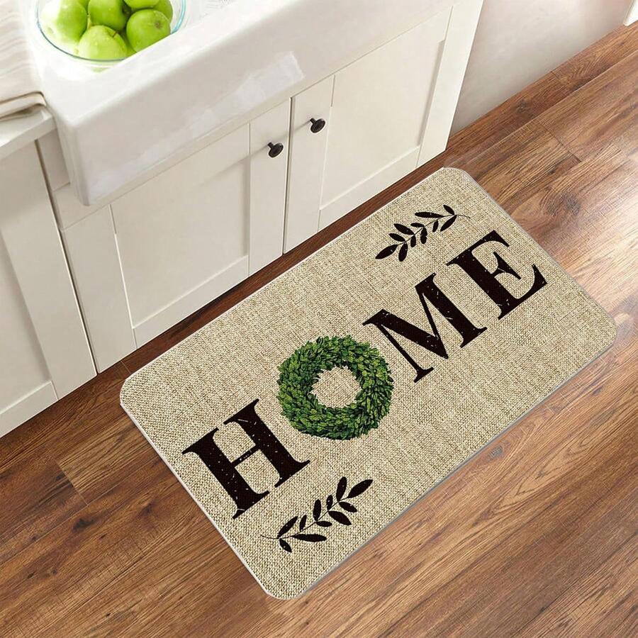 Felpudo decorativo de terciopelo cristalino, felpudo circular de hierba verde para entrada, pasillo y baño, absorbente y antideslizante, decoración suave para el hogar y el baño