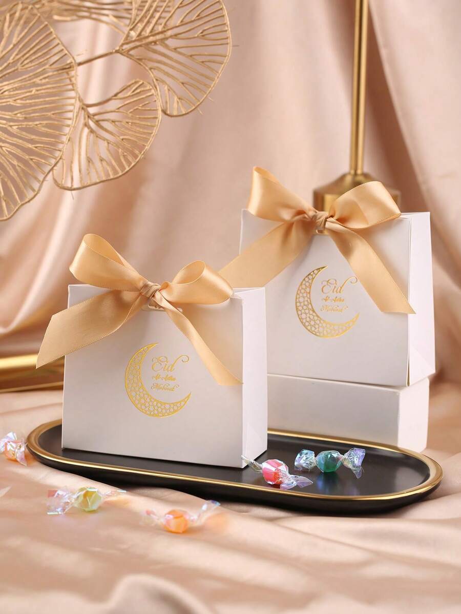 10 sztuk/opakowanie Eid Al-Adha, Eid Mubarak Party Favor Gift Cukierkowe pudełko papierowe