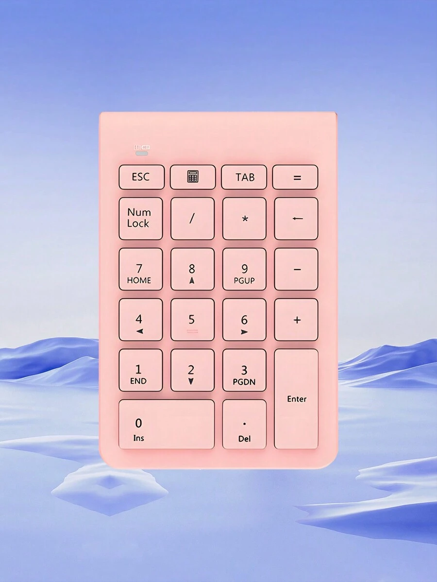 Tastierino numerico senza fili B038, tastierino numerico portatile 22 tasti 2,4 GHz, estensione tastiera numerica per contabilità finanziaria, 10 tasti per computer portatile, PC, desktop, Surface Pro, notebook - rosa/nero/grigio