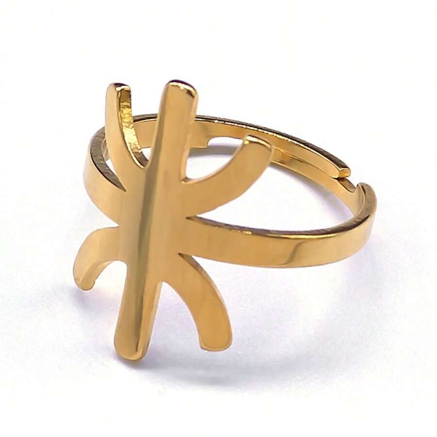 Bague à symbole berbère africain Collier Boucles d'oreilles Femme Homme Acier inoxydable Couleur or/argent Lettre magique Amulette Bague réglable Bijoux