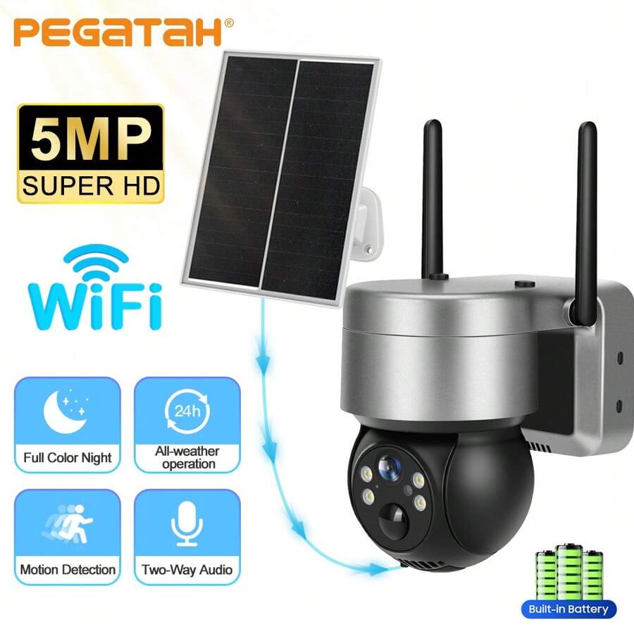 Wireless Solar WiFi IP Camera CamHi Pro 4G Outdoor Security Camera 5MP Video Surveillance Battery Solar Panel CCTV PTZ Camera