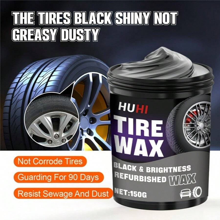 Car Tire Wax - Durable Tire Shiner Restoring Black Color, Covering Whitening, Preventing Cracking & Aging, Renewing Plastic Parts, Covering Scratches, Maintenance Cream Suitable For Bicycles, Motorcycles Tire Renewal & Maintenance