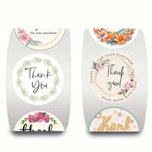 Sticker Merci petite bordure fleurie