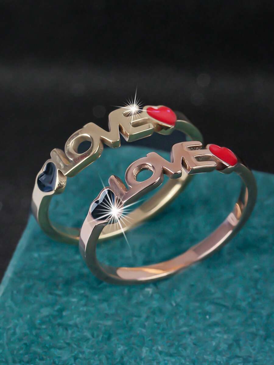 1 pieza Anillo con diseño de gota de aceite en forma de corazón romántico y elegante, regalo de pareja para mujeres para el Día de San Valentín, citas, propuestas de San Valentín, mamá, madre, Día de la Madre, regalo