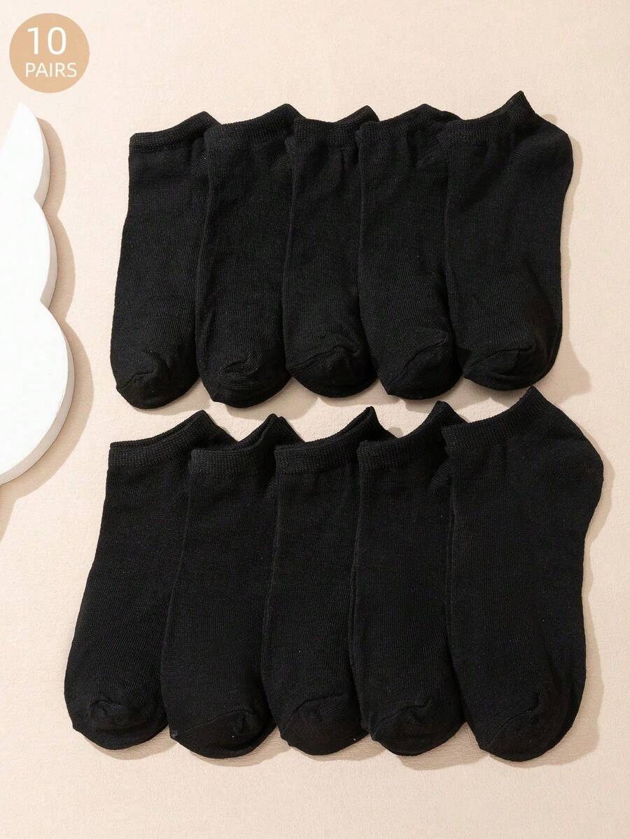 10 pares de calcetines de tobillo de unicolor, transpirables, cómodos para primavera/verano, aptos para todas las estaciones, para mujeres y hombres
