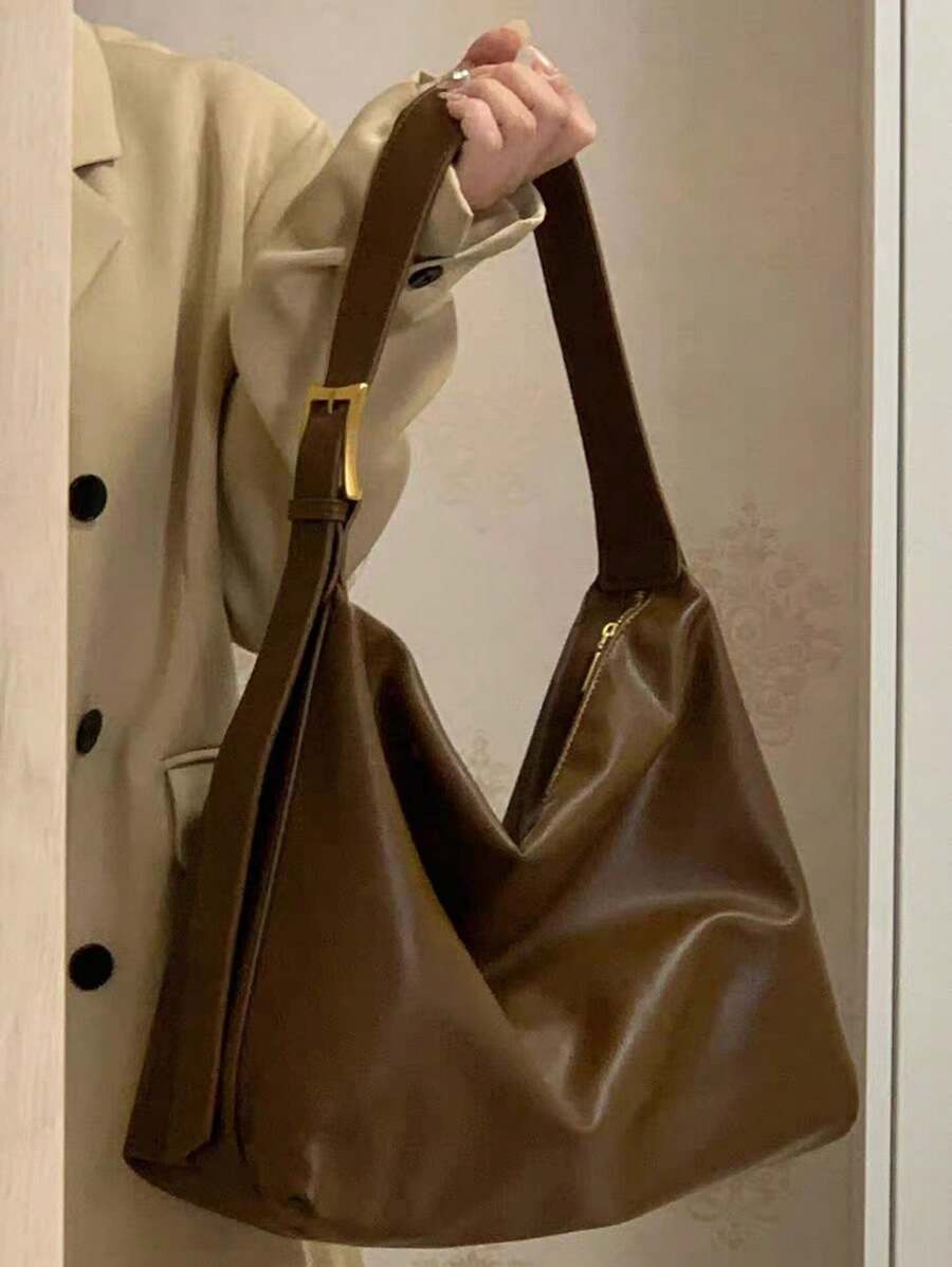 Coreano Outono/Inverno Nova Moda Casual Versátil Cor Sólida Altamente Atraente Bolsa Tote, Adequada para Trabalho, Deslocamento, Compras, Viagens, Aulas, Bolsa de Ombro Bolsa Tote