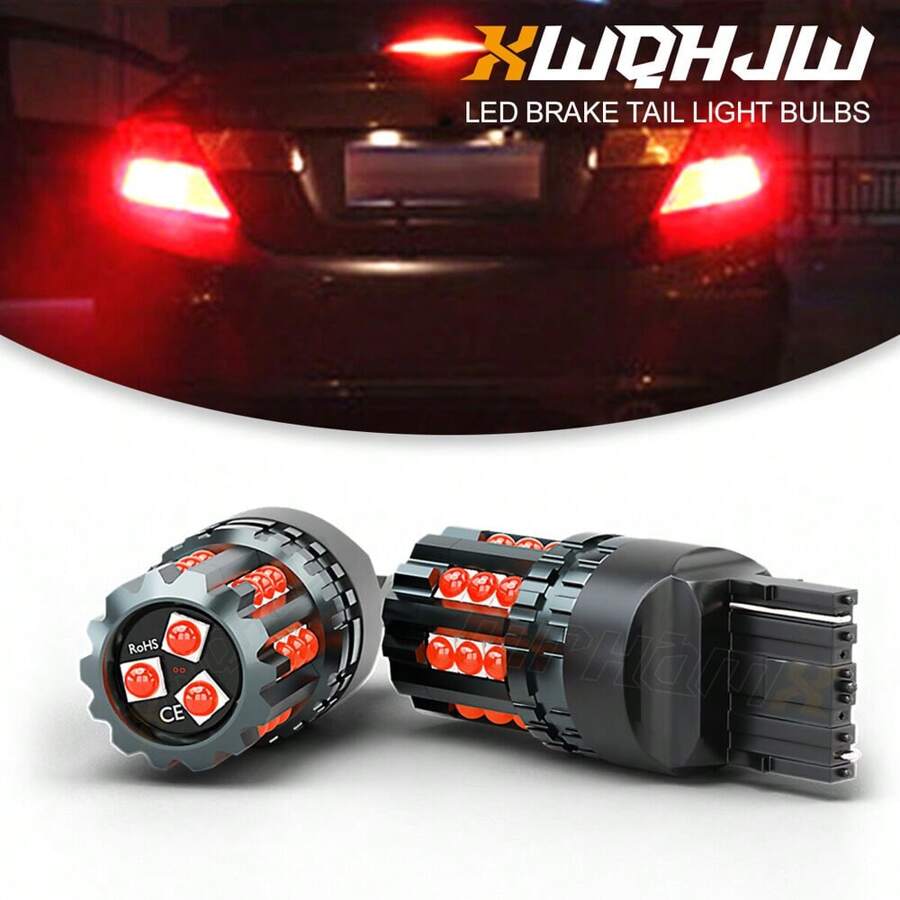XWQHJW 2x XWQHJW 7443 7440 Brake Tail Stop Light Red Flash Strobe Blinking LED Bulbs US