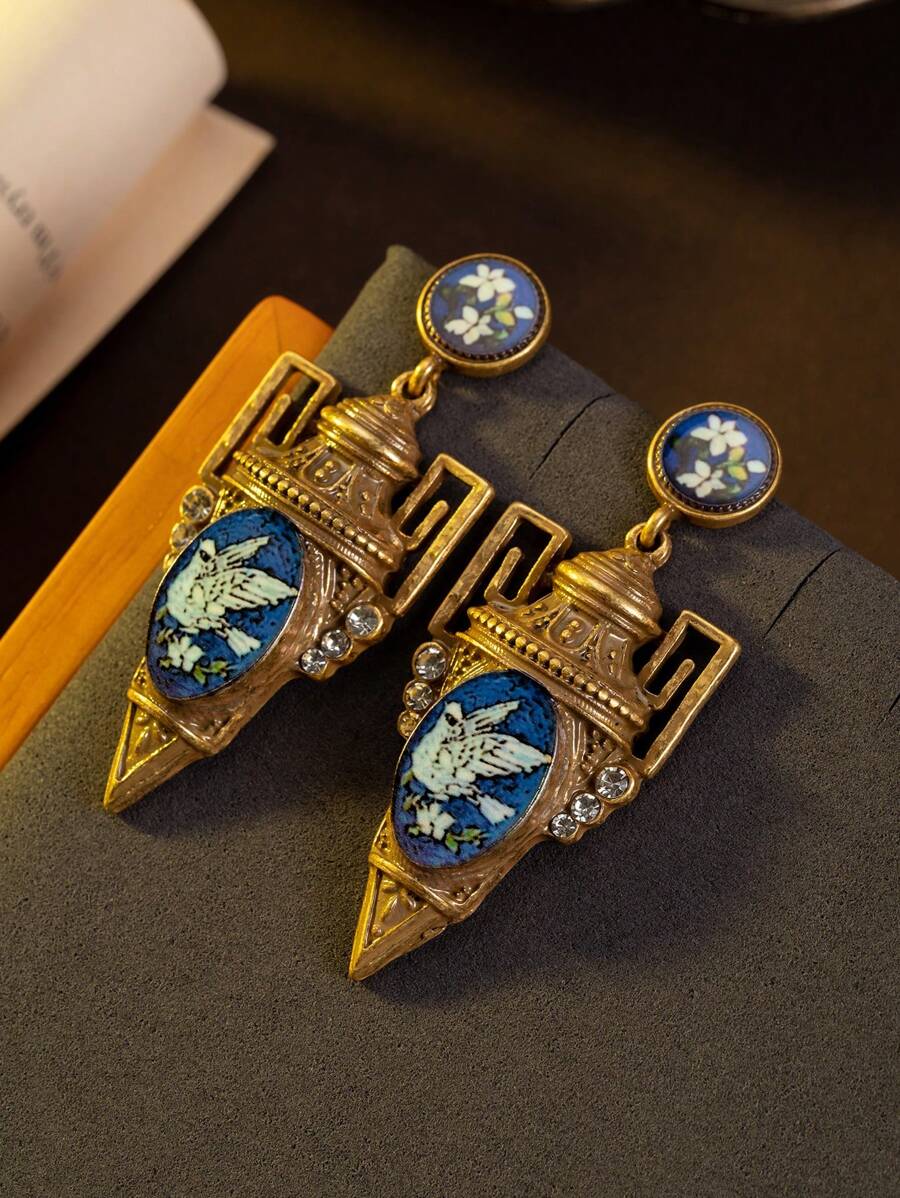 Vintage Palace Style Retro Unique Pattern Earrings, European Christmas Gift, Thanksgiving Earrings Chunky Jewelry