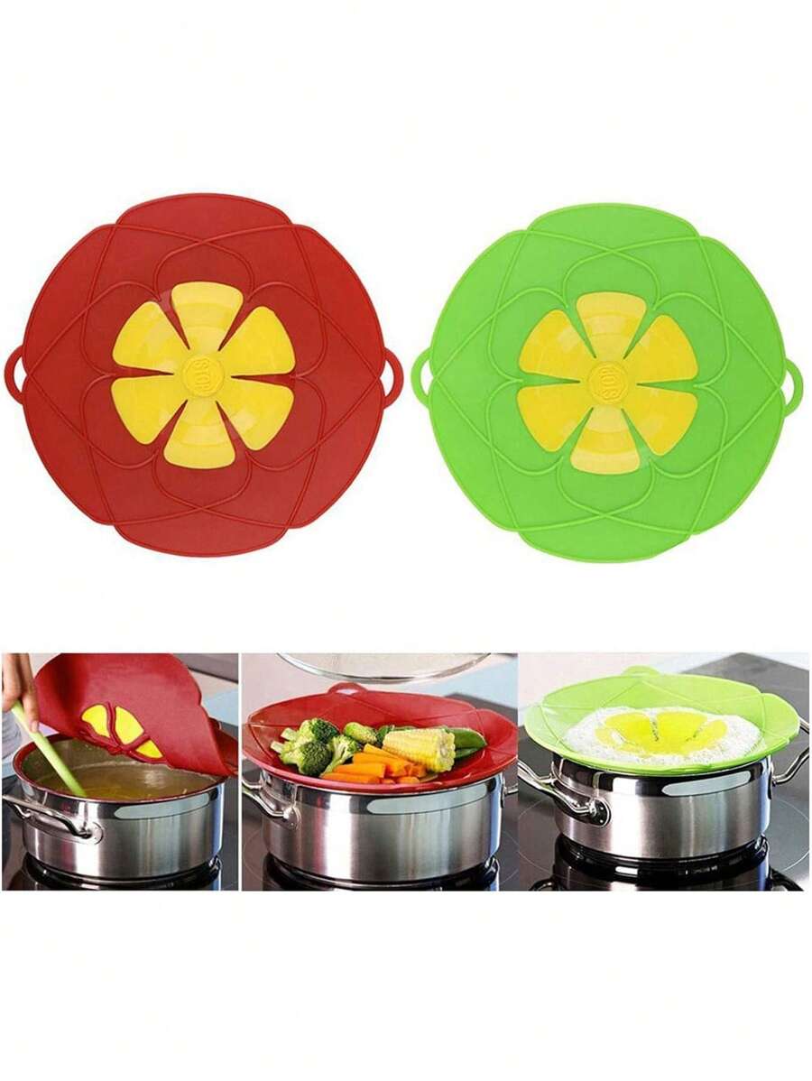 1pc Pot Lid Anti-Overflow Plug Cover, Thickened Silicone Anti-Boiling Protection Cover, Anti-Overflow Cover, Multi-Functional Kitchen Tool