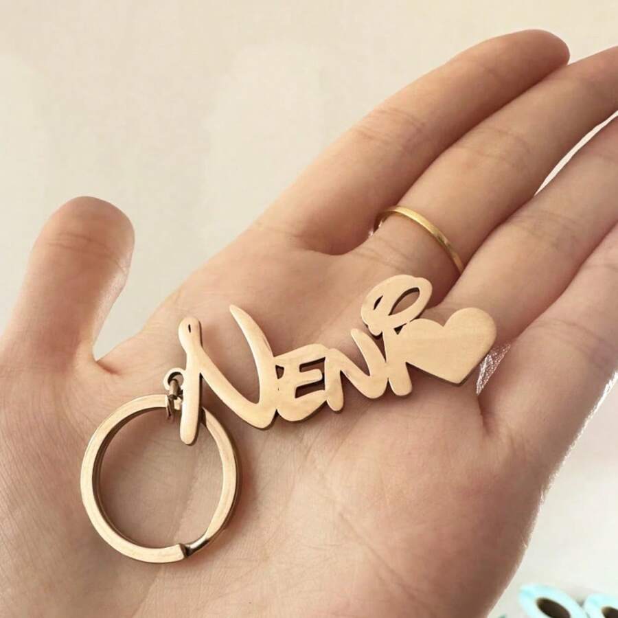 Porte-clés personnalisé, porte-clés lettre initiale de mode, étiquette en acier inoxydable unique personnalisée, porte-clés bijou cadeau pour femmes et hommes