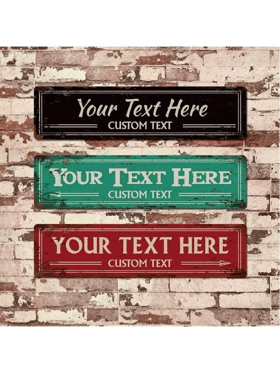 1pc Customized Street Road Sign Metal Wall Art, Personalized Text Arrow Direction Sign, Outdoor Decor, Home Decor, Bedroom Decor, 16"X4",Outdoor Living Inspo