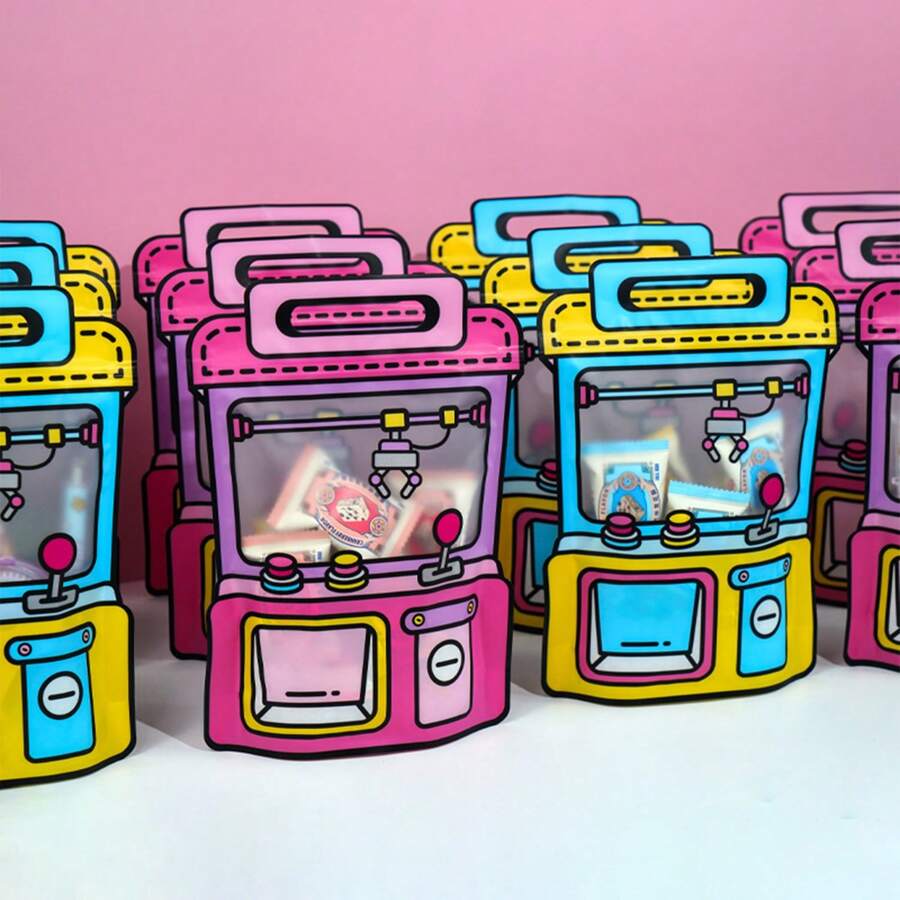 20pcs Portable Small Gift Bags, Cartoon Claw Machine Candy Snack Bags With Transparent Window, Snack Gift Bags For Easter, Wedding, Birthday, Christmas Party Favors, For Mother's Day , Bridesmaid Gifts , Gratuation Gifts , Birthday Gifts,Wedding Gifts,Birthday,Bride,Wedding