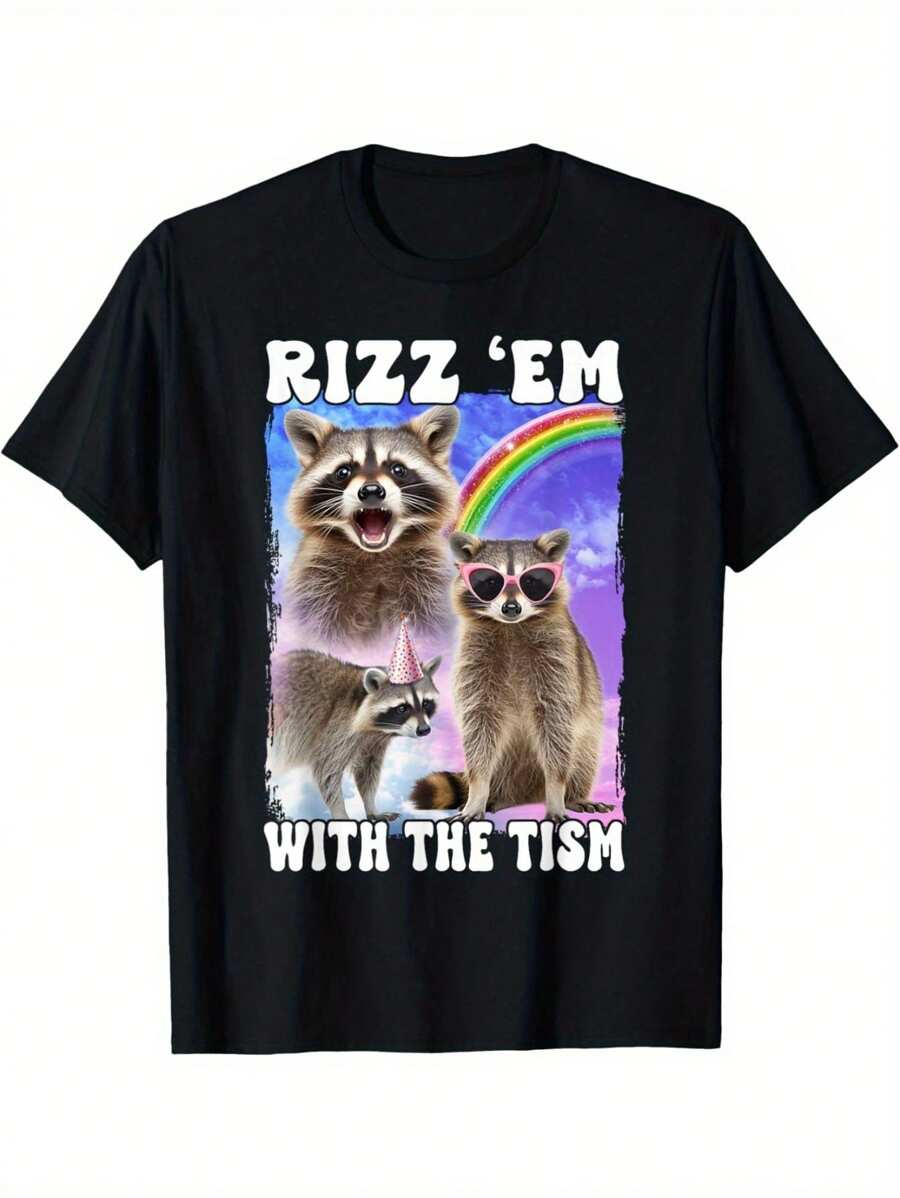 Rizz 'Em With The Tism T-Shirt, Men's Classic Short Sleeve T-Shirt – Durable, Stylish, And Comfortable – Perfect For Casual Day Trips, Relaxing, Or Socializing
