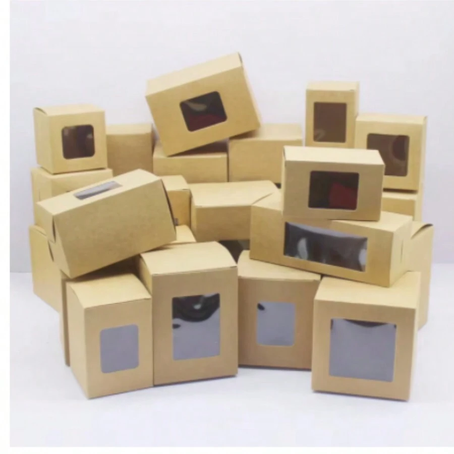 10 pezzi di scatole di carta bianca/kraft/regalo di varie misure da 5/6/7/8/9 cm, scatole per caramelle da matrimonio