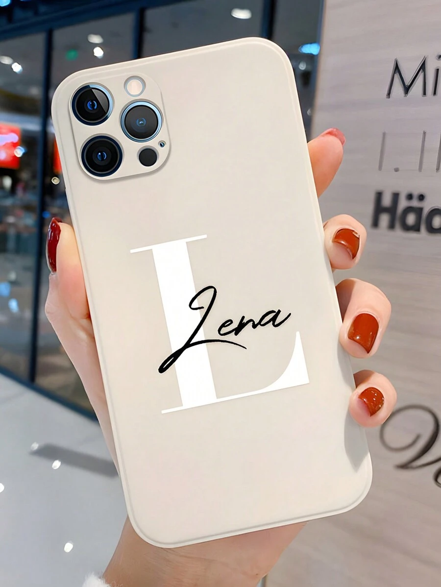 1 stuk op maat gemaakte modieuze verschillende letters naam kleurrijke volledige cover beschermende telefoonhoes