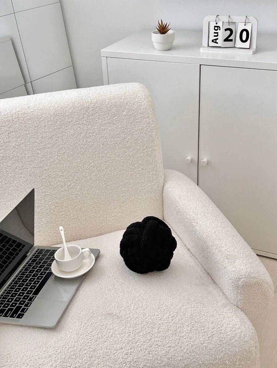 1pc Handmade Knotted Ball Pillow, Home Decor Plus Fleece Thick Cushion, For Decorating Sofas, Pillows Or Bedside