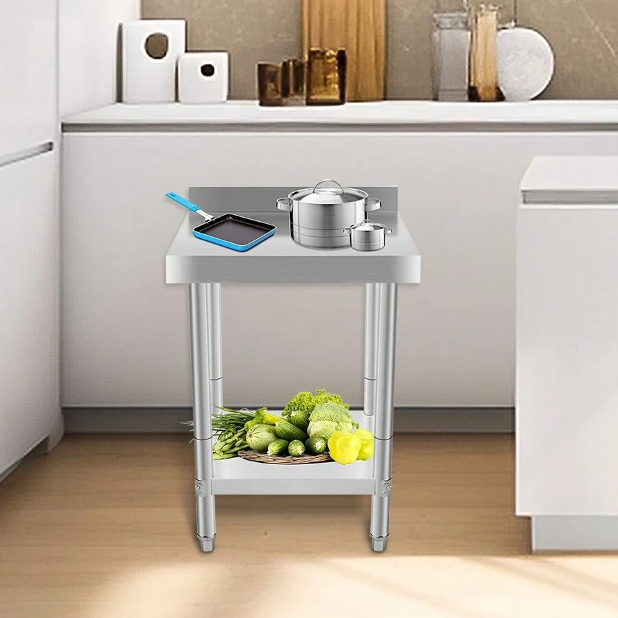 Table de Travail Inox Pour cuisine professionnelle Plan De Travail Cuisine En 2 Etage 61 x 61 x 90 cm