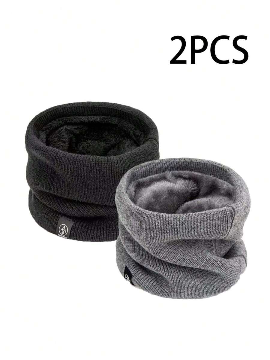 2 Stück/1 Stück Geschenk für Outdoor-Reisen, Fahrradschal, warmer Strickschal für Herbst und Winter, Fleecestrickschal, Geschenk für Urlaub und Geburtstag