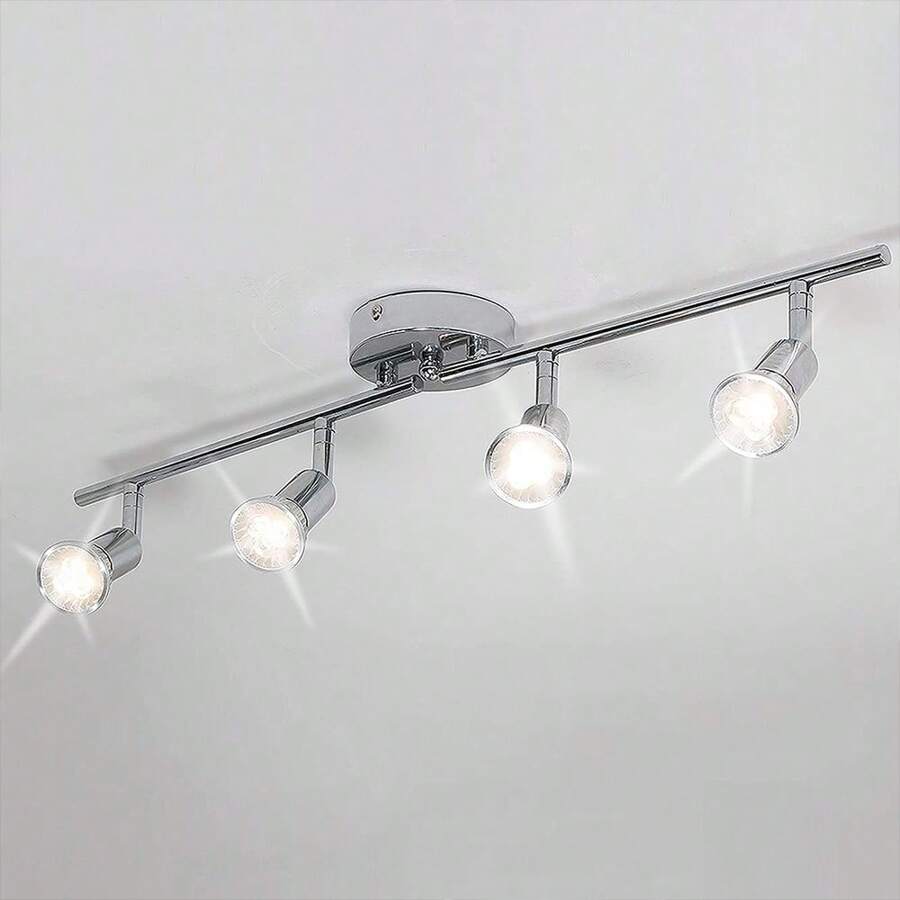 Spot de plafond orientable, plafonnier 4 LED, spot mural, lumière brillante, design contemporain