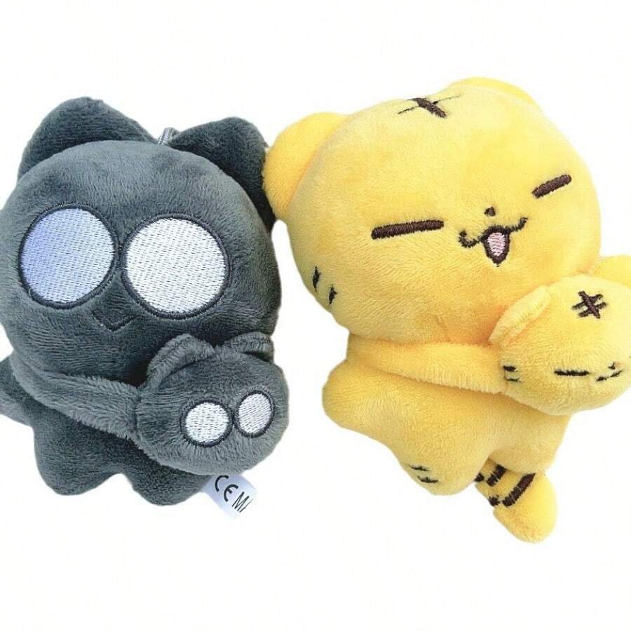 Sanrio Kawaii Doll Anime Figuren-Kpop-Skz Fans SEVEN Stray Cartoon Sleutelhanger, Rond En Glad, Gecombineerd Met Kleine Kat, Gele Tijger, TEEN Doll Concert Omgeving 17-Miniteen Fans Cadeau Een Kerst- En Verjaardagscadeau Voor Een Vriend