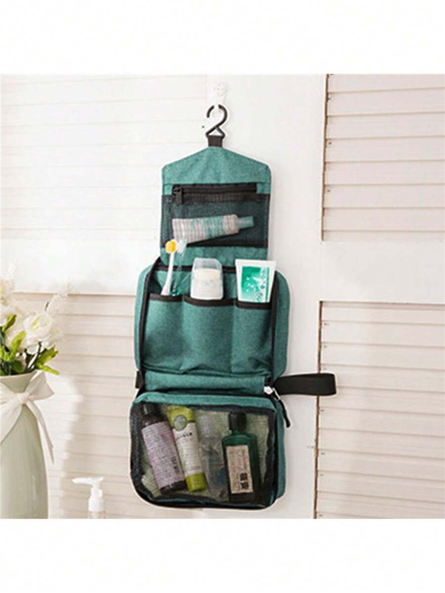 1 pièce Sac de toilette pliable organisateur Sac de rangement suspendu Sac de maquillage de salle de bain Cas de séparation sèche et humide Sac cosmétique Sacs de maquillage Organisateur de maquillage Rangement de maquillage