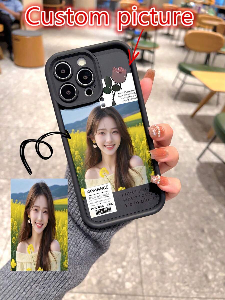Aangepaste foto's doorzichtige telefoonhoes compatibel met 16 15 14 13 12 11 PromaxMini SE 7 8 XR S24 cadeau-idee Voeg foto's/herinneringen toe aan telefoonhoesje Personaliseerbaar