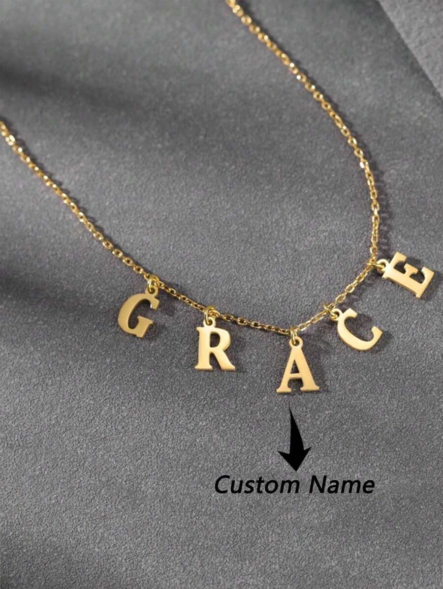 Collier personnalisé avec initiale pour femmes, collier avec lettre A-Z, collier en acier inoxydable, cadeau de la Saint-Valentin pour votre petite amie, vintage, sobre, élégant, mode automne, old money, fête des mères, pour anniversaires, remise des diplômes, bal de promo, soirée, fournitures scolaires, pour adolescents, élèves de collège, lycéens, étudiants d'université, première année, deuxième année, première année