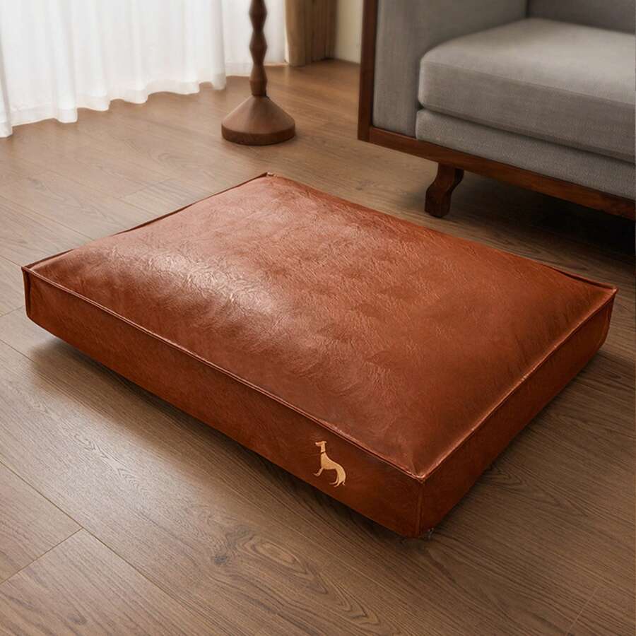 1 Pc Leather Dog Bed Mat, Padding, No Assembly Required, Suitable For Multiple Dog Breeds, Easy To Clean, Also Suitable For Cats, All Season Use
