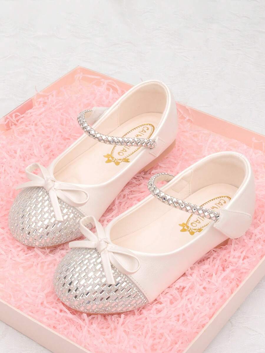 Princess Shoes For Girls, Toddlers Crystal Decor Shoes, Children Party Soft Flat Shoes