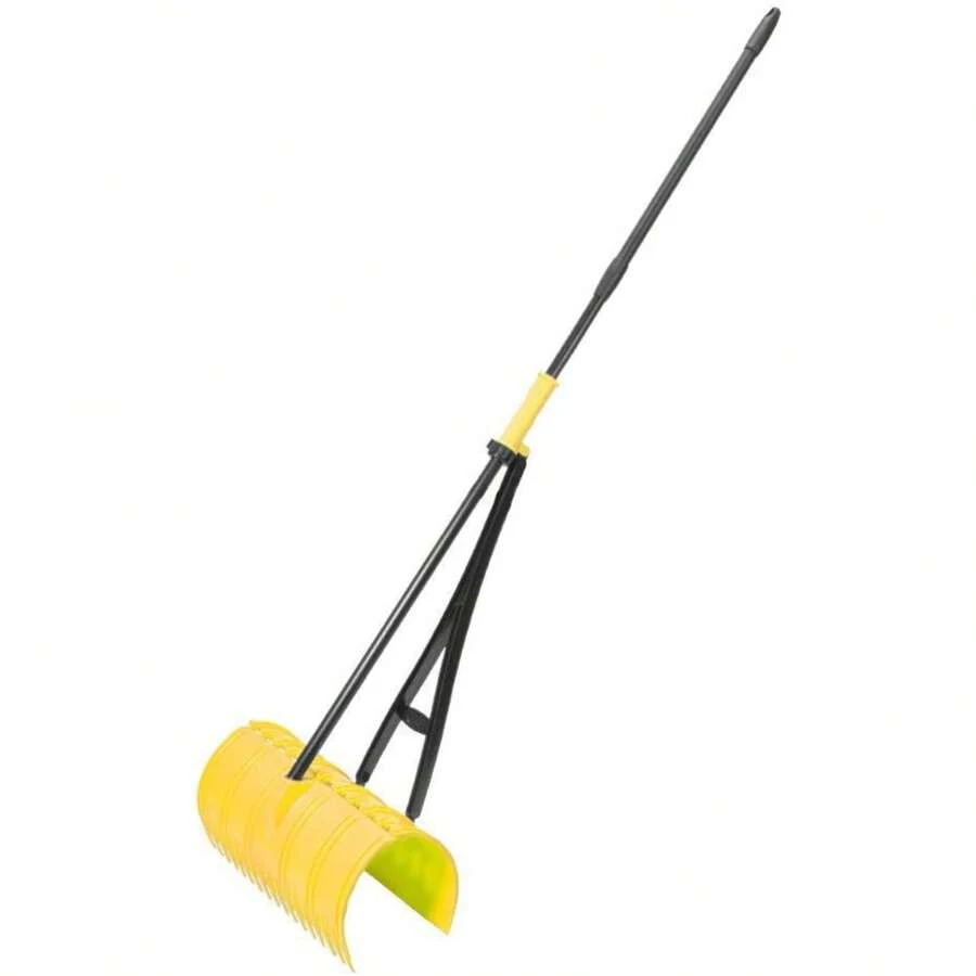Back Saving Garden Rake ― Leaf Rakes For Gardening ― Leaf Picker Upper ― Heavy Duty Leaves Claw & Rakes Lawns Garden Tool ― Easy Leaf & Grass Grabber Without Bending Over ― Yellow